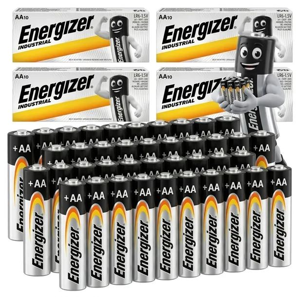40x MOCNA BATERIA ALKALICZNA DUŻE PALUSZKI ENERGIZER INDUSTRIAL AA R6 LR6