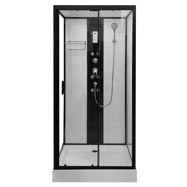 Kabina prysznicowa z hydromasażem prostokątna drzwi przesuwne 100X80X215CM