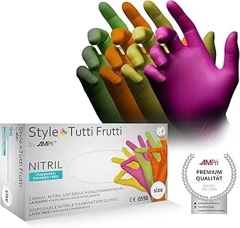 Tutti Frutti Rękawice Jednorazowe Kolorowe Nitrylowe 96Szt rozm. M