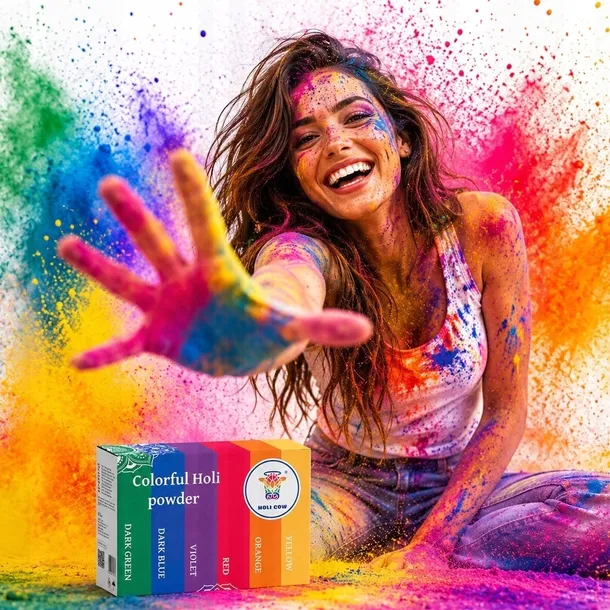 12x Kolorowy Proszek Holi Puder Festiwal Kolorów Zestaw 12 Sztuk Spieralny