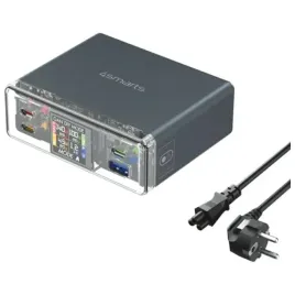stacja-ladujaca-4smarts-gan-300w-3x-usb-c-usb-mocna-szybka-ekran-3-tryby