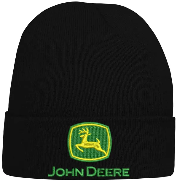 Czapka z haftem John Deere beanie uniwersalna jesienno zimowa prezent