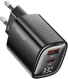 ladowarka-sieciowa-voltage-gan-charger-mini-33w-pd-3-0-qc-3-0-usb-a-usb-c-digital-display-czarna