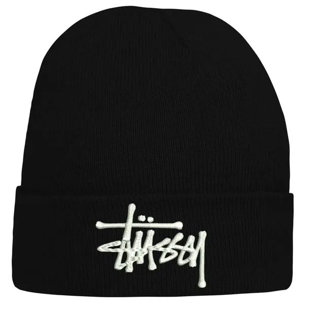 Czapka Stussy CUFF BEANIE STOCK Black z haftem