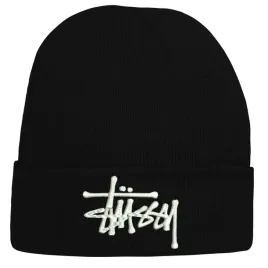 czapka-stussy-cuff-beanie-stock-black-z-haftem