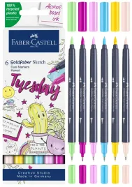 faber-castell-flamastry-markery-dwustronne-do-szkicowania-goldfaber-kawaii