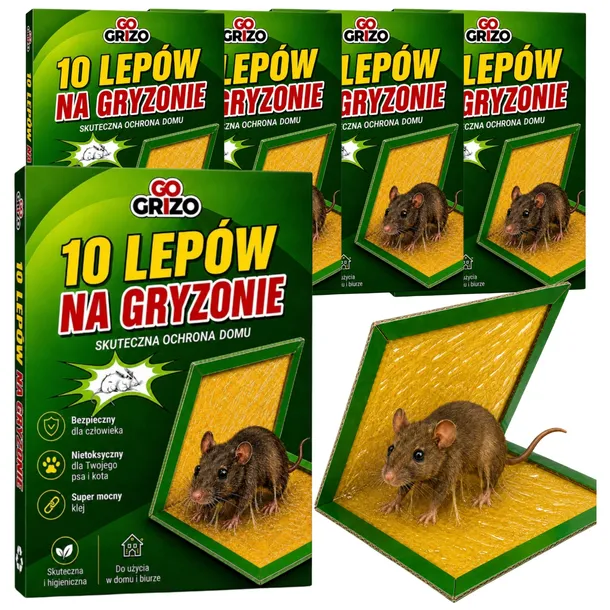 50x PUŁAPKA LEP Z KLEJEM ŚRODEK NA MYSZY SZCZURY GRYZONIE SILNA ŁAPKA
