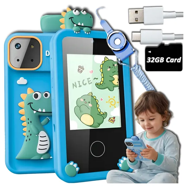 Telefon dla Dzieci Zabawka Komórka Zabawkowa Aparat Kamera Gry + Gratis