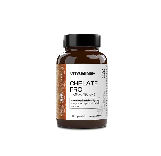 DMSA 25 mg , 100 kaps. > 95%| protokół cutlera | CHELATE PRO kwas dimerkapt