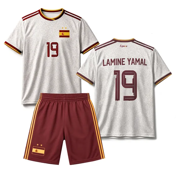 LAMINE YAMAL 19 Hiszpania Strój piłkarski 2w1 Koszulka + spodenki 146