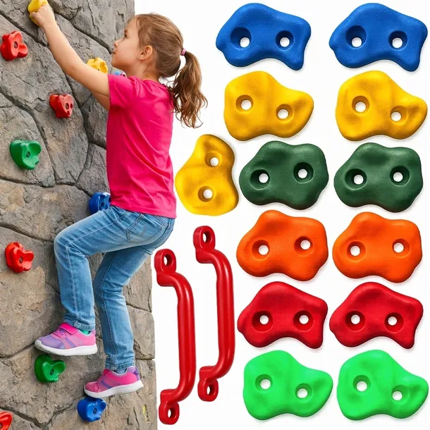 KAMIENIE WSPINACZKOWE 13SZT + 2 UCHWYTY DO WSPINACZKI ZESTAW ŚRUBY MOCNE