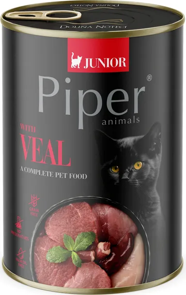 PIPER ANIMALS JUNIOR MOKRA KARMA DLA KOTA Z CIELĘCINĄ 400G