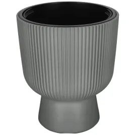 doniczka-kielich-z-wkladem-ryflowana-wysoka-szara-298-cm