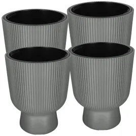 doniczka-kielich-z-wkladem-ryflowana-wysoka-szara-39-cm-zestaw-4-szt