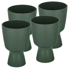 doniczka-kielich-ryflowana-prazki-plastikowa-zielona-146-cm-zestaw-4-szt