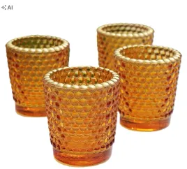 8x-swiecznik-na-tealight-bursztynowy-szklo-zloty-vintage