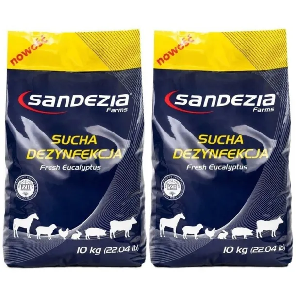 Sandezia sucha dezynfekcja 2x10kg wirusy bakterie do kurników chlewni obór