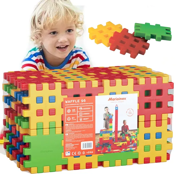 Duże wafle Klocki konstrukcyjne Marioinex wafle 96 el., 2+ 10x10 cm