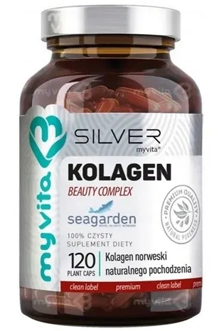 KOLAGEN SKÓRA WŁOSY PAZNOKCIE MyVita Silver Pure 100% Kolagen Beauty 120kap
