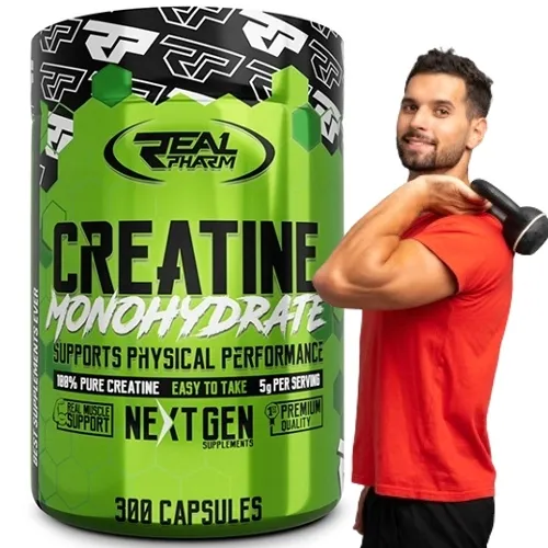 KREATYNA w kapsułkach MONOHYDRAT KREATYNY Real Pharm Creatine 300 kaps