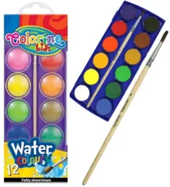 farby-akwarelowe-wodne-szkolne-colorino-pastylka-28-mm-12-kolorow-pedzel