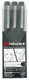 kuretake-pisaki-cienkopisy-mangaka-black-3-sztuki