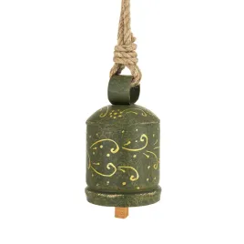 ozdoba-dzwonek-zielony-zloty-metal-14x8x8