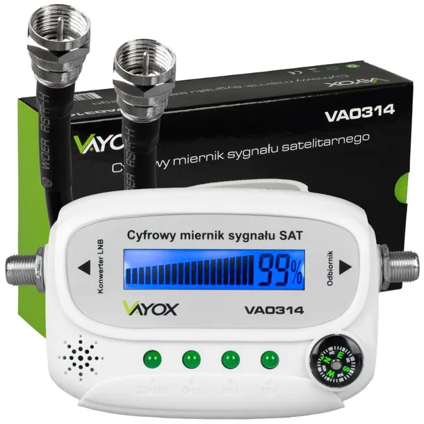 MIERNIK SATELITARNY CYFROWY Z WYŚWIETLACZEM LCD SYGNAŁU SAT FINDER VAYOX