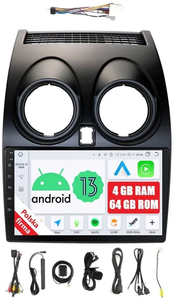 NAWIGACJA RADIO 2DIN ANDROID NISSAN QASHQAI 4/64 GB DSP CARPLAY LTE