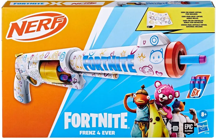 PISTOLET Wyrzutnia NERF Fortnite Frenz 4 Ever + KOD