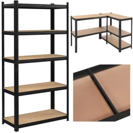 regal-magazynowy-metalowy-garazowy-ocynk-czarny-polki-mdf-180x90x30