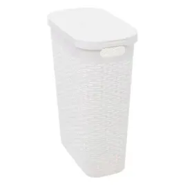 kosz-na-pranie-waski-40-l-rattan-syntetyczny-bialy
