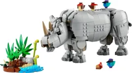 lego-creator-31171-dzikie-zwierzeta-dumny-nosorozec-z-ptakami