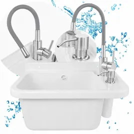 zestaw-gospodarczy-zlew-bialy-50-cm-elastyczna-bateria-szara-dozownik