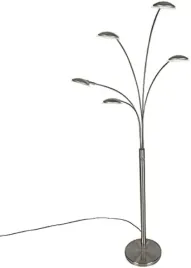 lampa-podlogowa-stojaca-led-qazqa-srebrna-szczotkowana-sciemniacz-5pkt