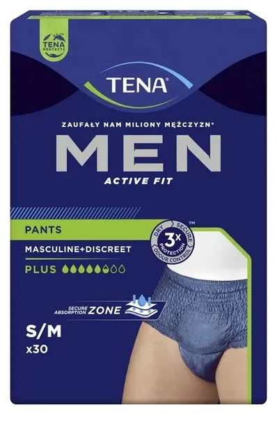 Majtki chłonne TENA Men Plus S/M pieluchomajtki pieluchy dla dorosłych