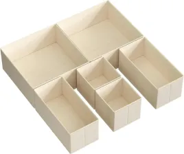 organizery-do-szuflad-na-bielizne-zestaw-6-bezowych-skladanych-pudelek
