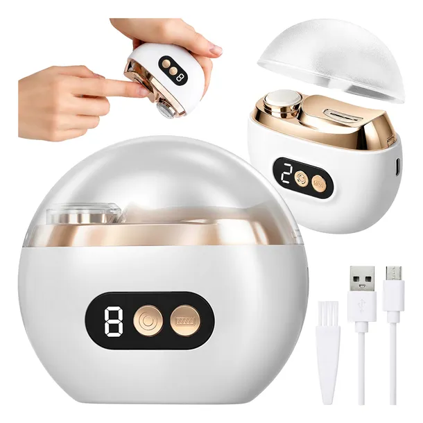 OBCINACZKI ELEKTRYCZNE AUTOMATYCZNE DO PAZNOKCI LED 2W1 3 PRĘDKOŚCI USB-C