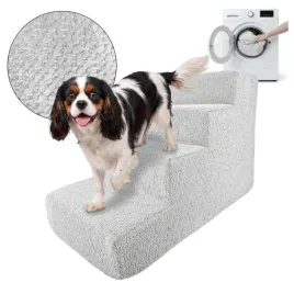 schodki-dla-psa-rampa-40cm-biale-schody-boucle-dla-zwierzat-4-stopnie