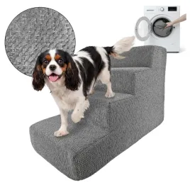 schodki-dla-psa-rampa-40cm-szare-schody-boucle-dla-zwierzat-4-stopnie