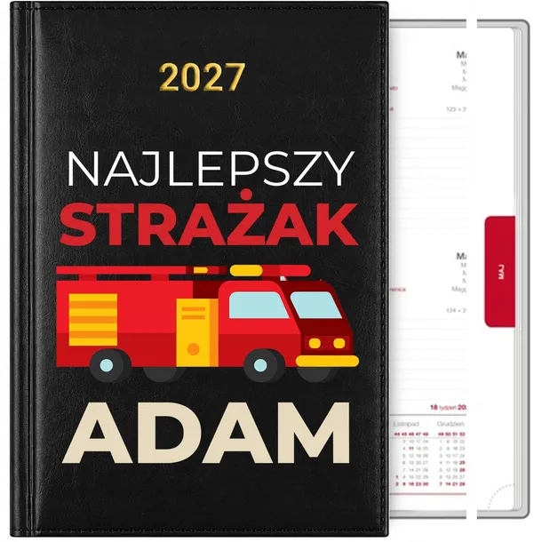 KALENDARZ KSIĄŻKOWY 2027 A5 TERMINARZ PLANER PREZENT DLA STRAŻAKA IMIĘ CZAR