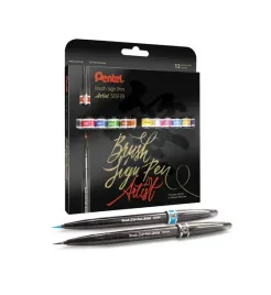 pentel-pisaki-pedzelkowe-do-kaligrafii-sign-12-kol