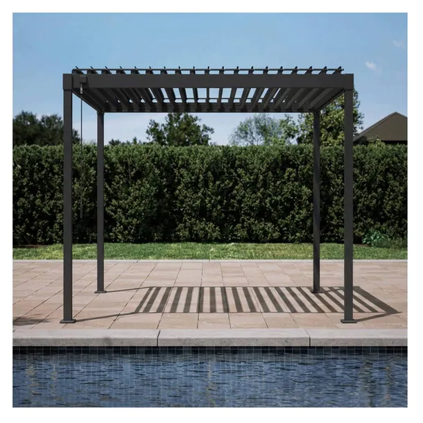 PERGOLA TARASOWA MIRADOR 80S 3x2 M LAMELOWA ANTRACYT REGULOWANY DACH