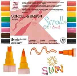pisaki-do-kaligrafii-kuretake-scroll-and-brush-8-kol