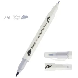 pisak-pentel-dwustronny-brush-sign-pen-twin-srebro
