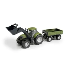 traktor-zielony-z-lyzka-i-przyczepa-w-pudelku-otwierane-drzwi-przyczepa