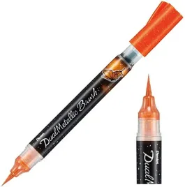 pisak-pedzelkowy-do-kaligrafii-pentel-brush-pen-dual-metallic-pomaranczowy