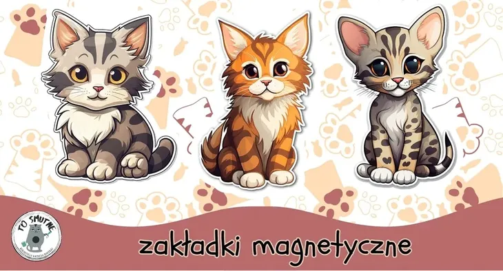 Zakładka do książki KOT KOTY 3szt. magnetyczna zestaw