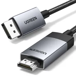 kabel-przewod-displayport-hdmi-4k-60hz-w-oplocie-1m-szary