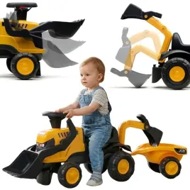 falk-jezdzik-traktor-jcb-z-przyczepa-grabkami-i-lopatka-ciche-kola-1-3-lat